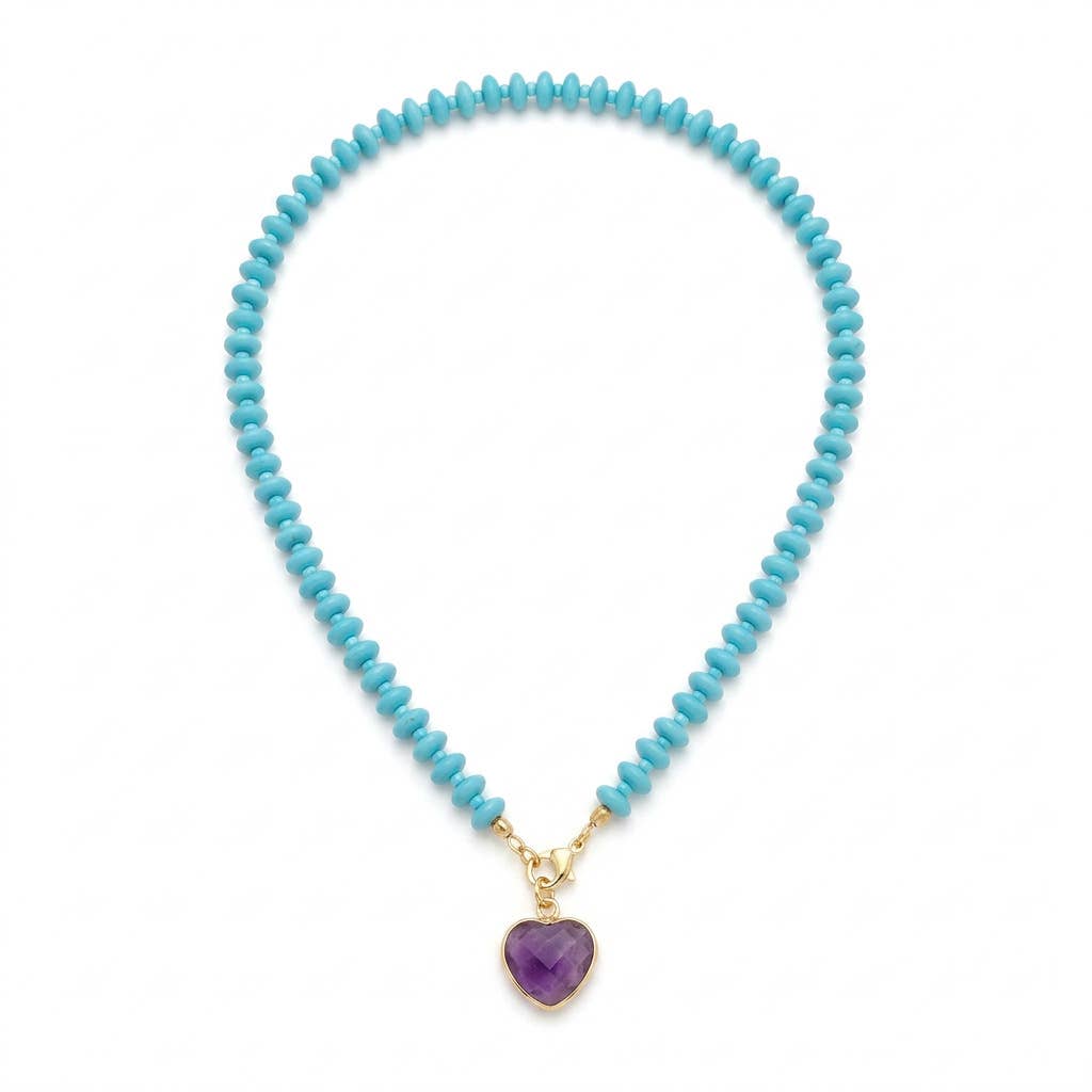 Dopamine Colorful Heart Beaded Necklace Fashion Jewelry