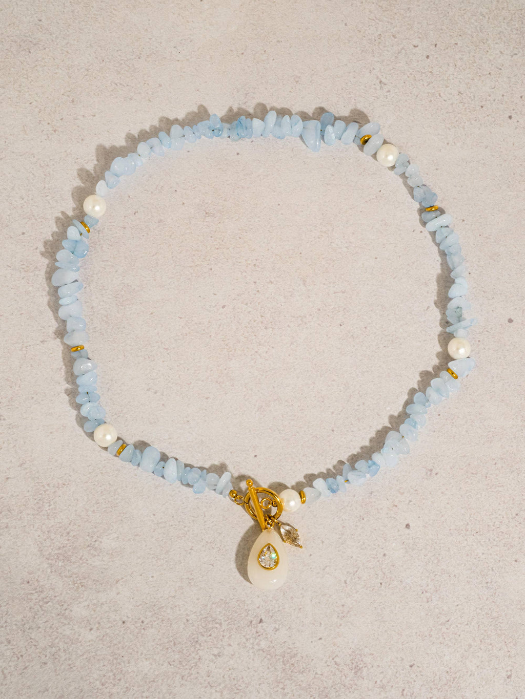 Cercey 18K Gold Non-Tarnish Stone Charm Necklace