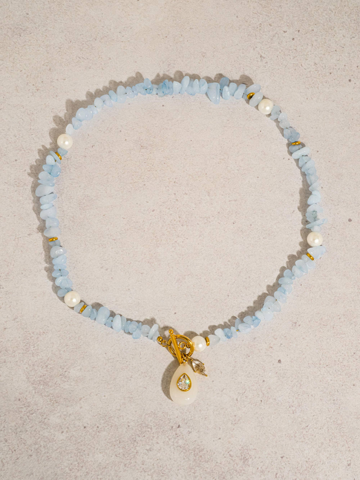 Cercey 18K Gold Non-Tarnish Stone Charm Necklace