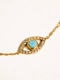 Celestine 18K Gold Non-Tarnish Evil Eye Chain Bracelet