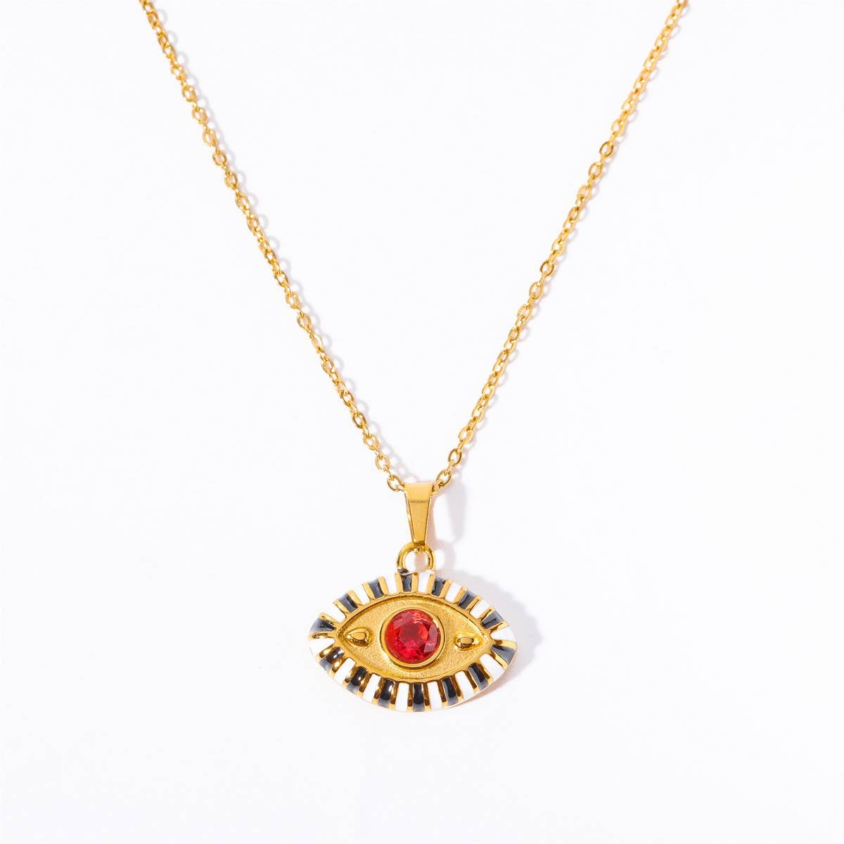 Ins Style Colorful Evil Eye Pendant Necklace_CWAJE05672