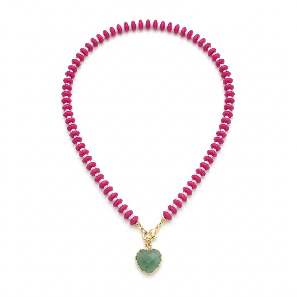 Dopamine Colorful Heart Beaded Necklace Fashion Jewelry