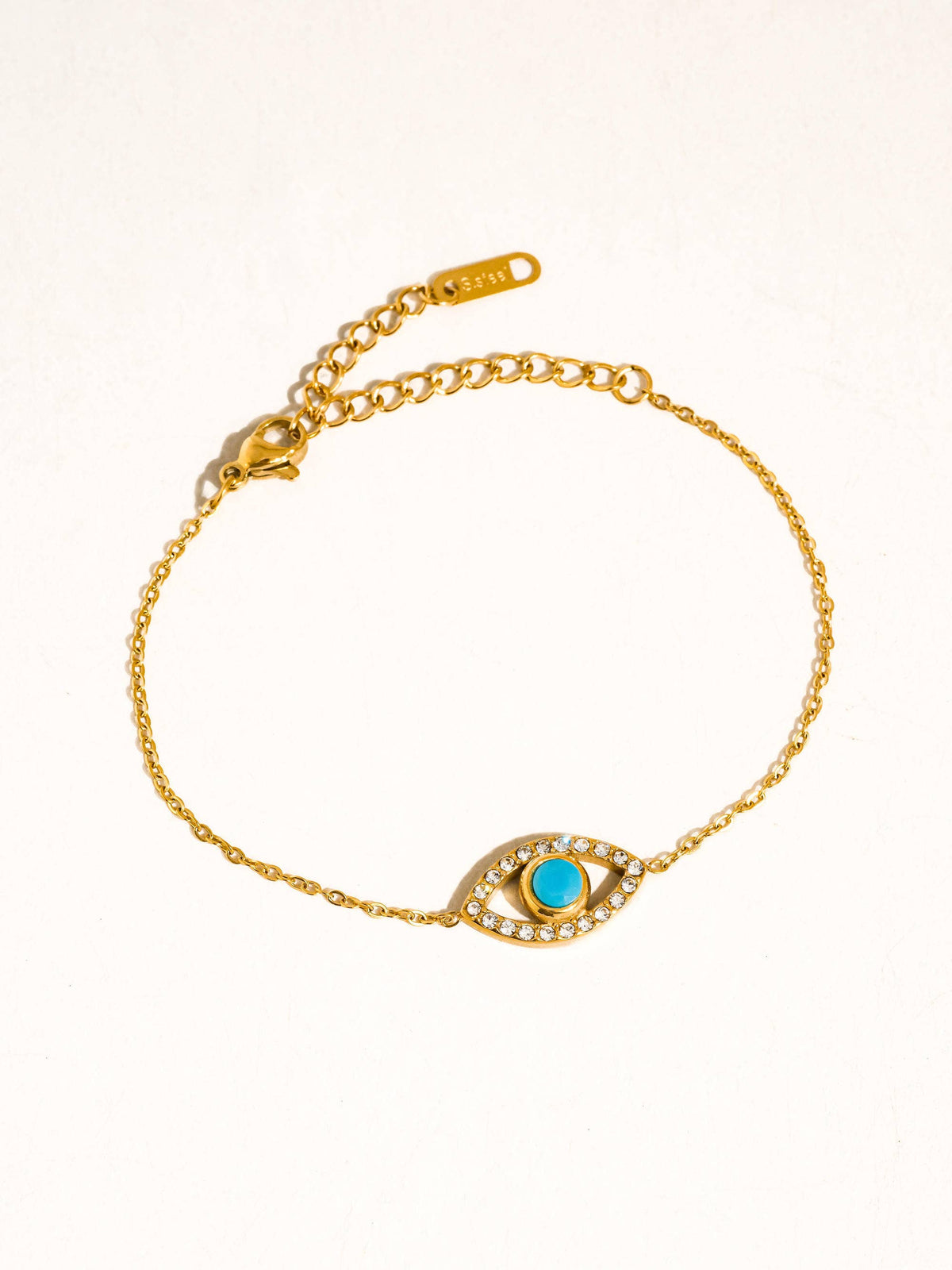 Celestine 18K Gold Non-Tarnish Evil Eye Chain Bracelet